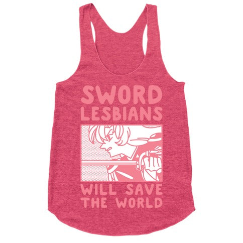 Sword Lesbians Will Save the World Utena Racerback Tank